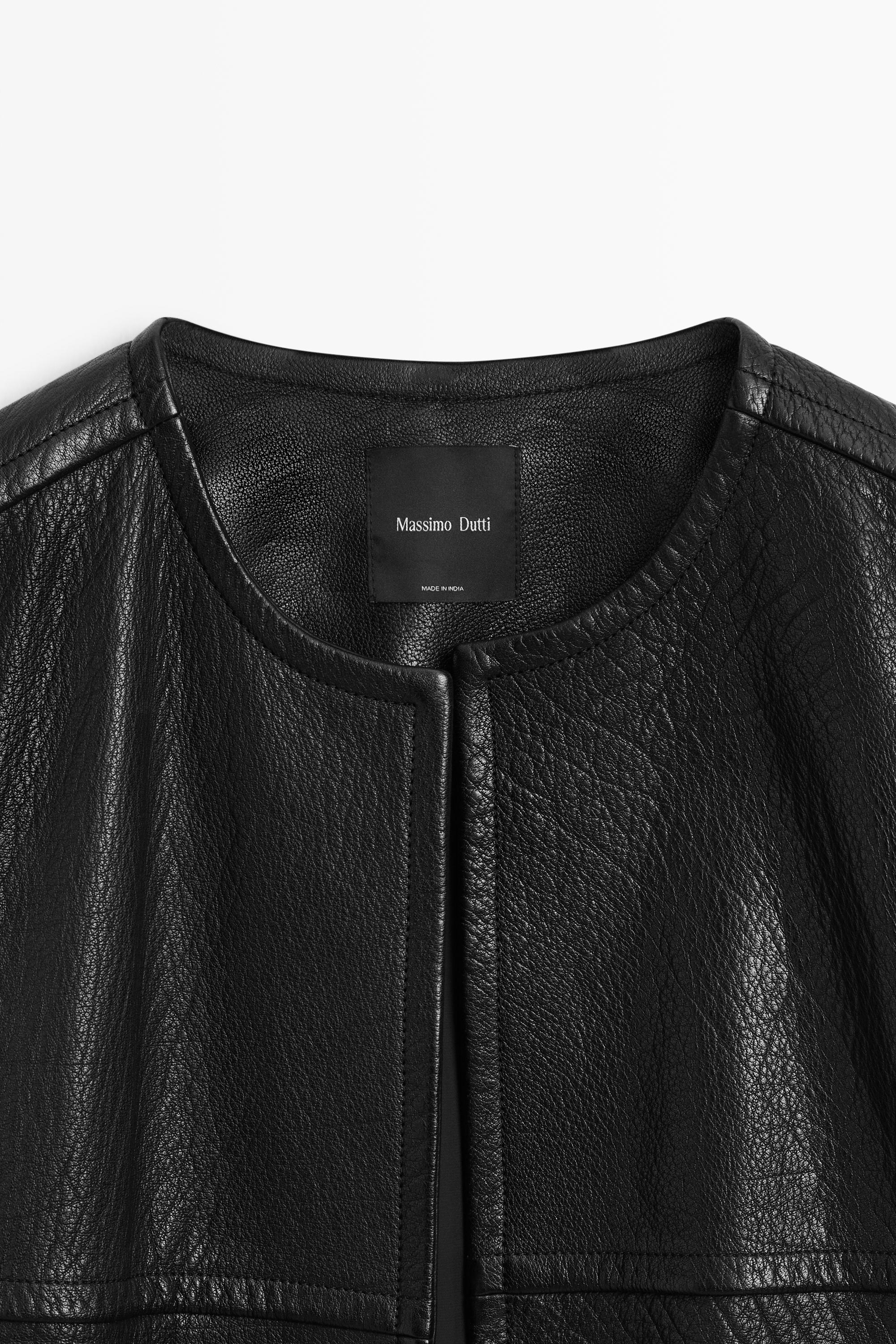 Veste courte en cuir nappa